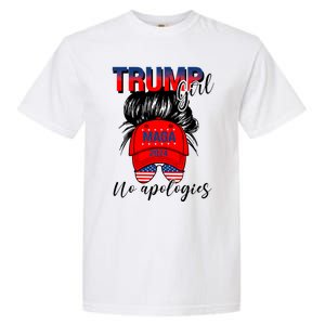 Trump Girl No Apologies Patriotic American Trump 2024 Garment-Dyed Heavyweight T-Shirt