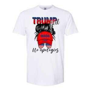 Trump Girl No Apologies Patriotic American Trump 2024 Softstyle CVC T-Shirt