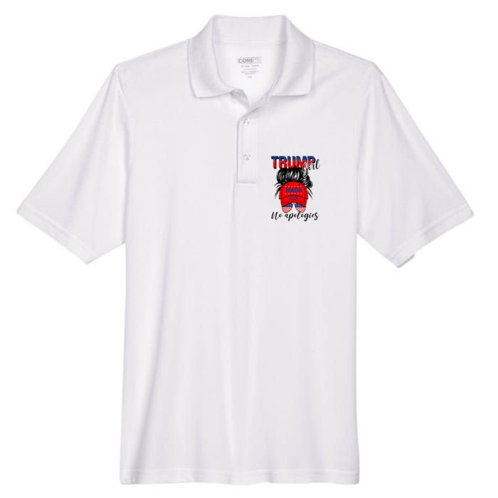 Trump Girl No Apologies Patriotic American Trump 2024 Men's Origin Performance Pique Polo