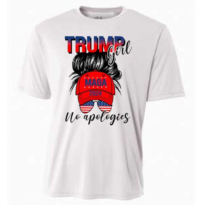 Trump Girl No Apologies Patriotic American Trump 2024 Cooling Performance Crew T-Shirt