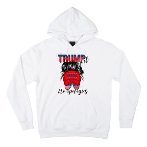 Trump Girl No Apologies Patriotic American Trump 2024 Hoodie