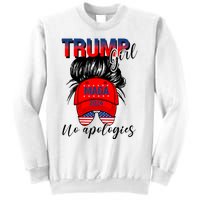 Trump Girl No Apologies Patriotic American Trump 2024 Sweatshirt