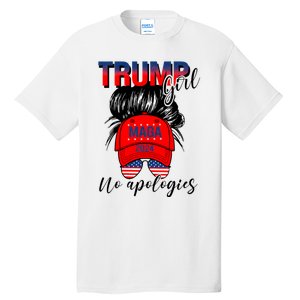 Trump Girl No Apologies Patriotic American Trump 2024 Tall T-Shirt