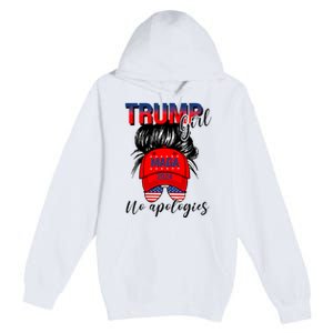 Trump Girl No Apologies Patriotic American Trump 2024 Premium Pullover Hoodie