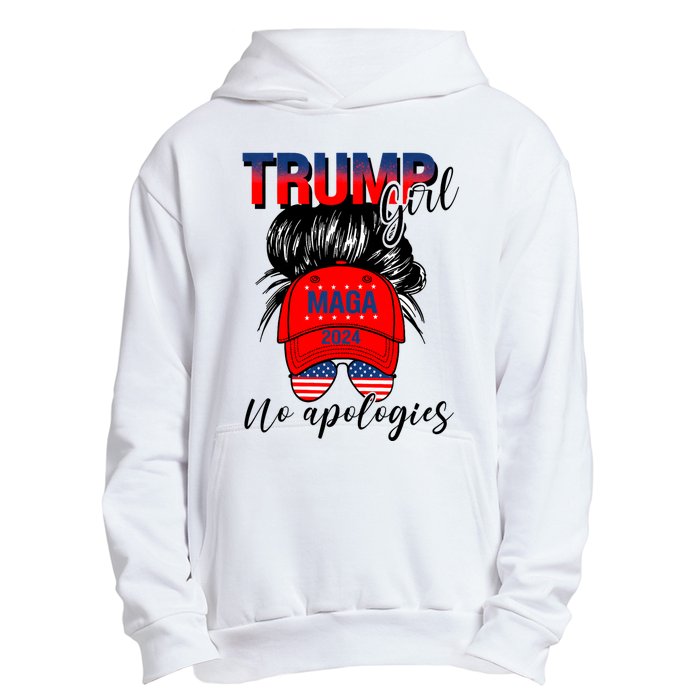 Trump Girl No Apologies Patriotic American Trump 2024 Urban Pullover Hoodie