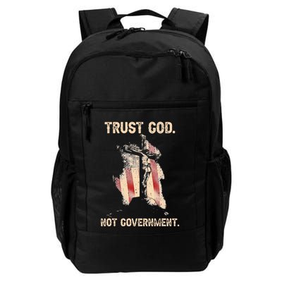 Trust God Not Government Christian Faith Cross Us Flag Backpack