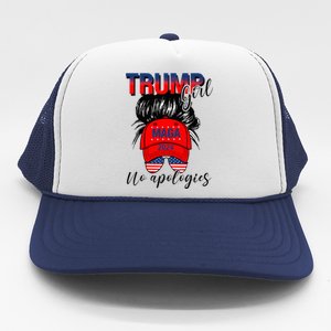 Trump Girl No Apologies Patriotic American Trucker Hat