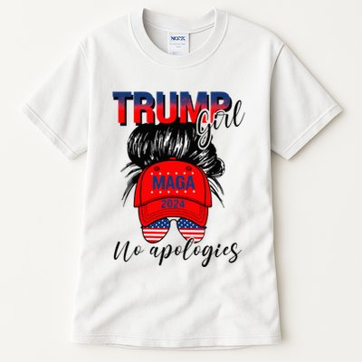 Trump Girl No Apologies Patriotic American Tall T-Shirt