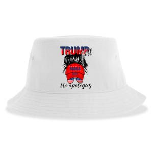 Trump Girl No Apologies Patriotic American Sustainable Bucket Hat