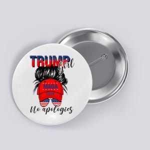 Trump Girl No Apologies Patriotic American Button