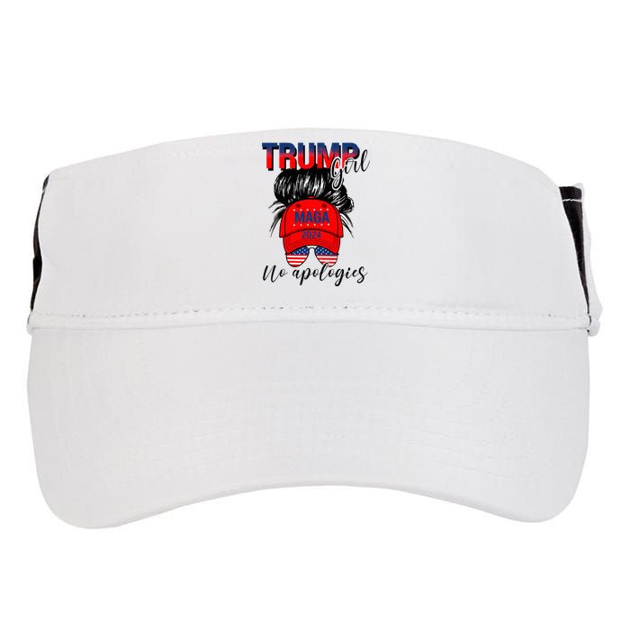 Trump Girl No Apologies Patriotic American Adult Drive Performance Visor