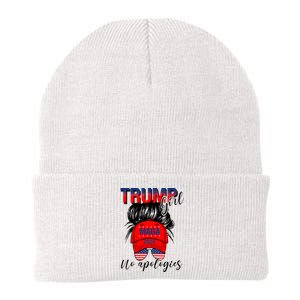 Trump Girl No Apologies Patriotic American Knit Cap Winter Beanie