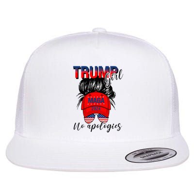 Trump Girl No Apologies Patriotic American Flatbill Hat