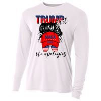 Trump Girl No Apologies Patriotic American Cooling Performance Long Sleeve Crew