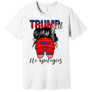 Trump Girl No Apologies Patriotic American Premium T-Shirt