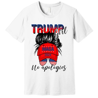Trump Girl No Apologies Patriotic American Premium T-Shirt