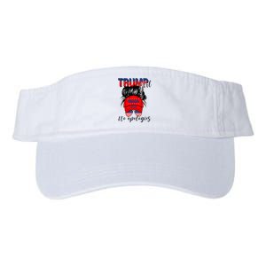 Trump Girl No Apologies Patriotic American Valucap Bio-Washed Visor