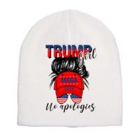 Trump Girl No Apologies Patriotic American Short Acrylic Beanie