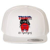 Trump Girl No Apologies Patriotic American Wool Snapback Cap