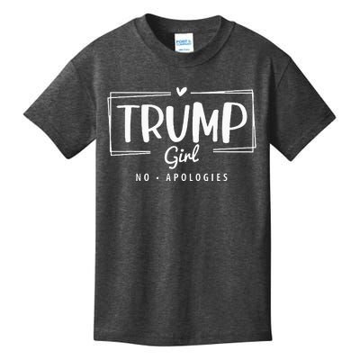 Trump Girl No Apologies Election 2024 Kids T-Shirt