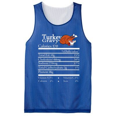 turkey Gravy Nutrition Thanksgiving Costume Food Facts Mesh Reversible Basketball Jersey Tank