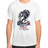 Trump Girl No Apologies Messy Bun Trump 2024 American Flag Adult ChromaSoft Performance T-Shirt