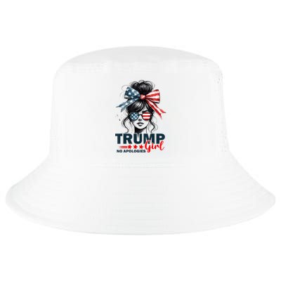 Trump Girl No Apologies Messy Bun Sunglasses Trump 2024 Usa Cool Comfort Performance Bucket Hat