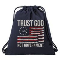Trust God Not Government Anti Government Political Drawstring Bag