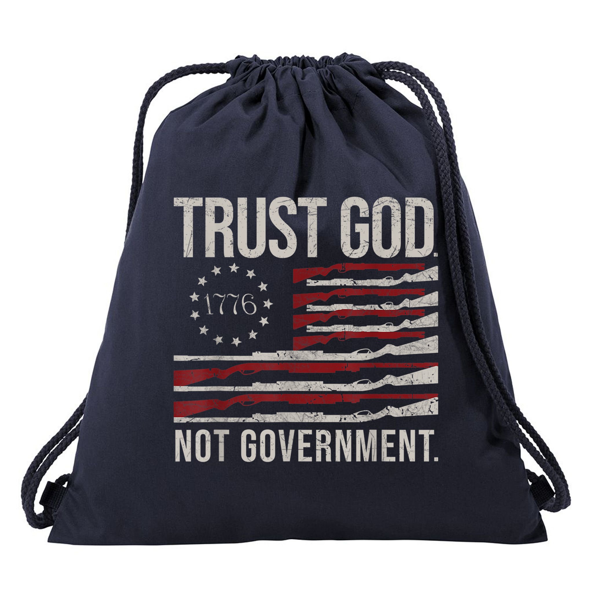 Trust God Not Government Anti Government Political Drawstring Bag