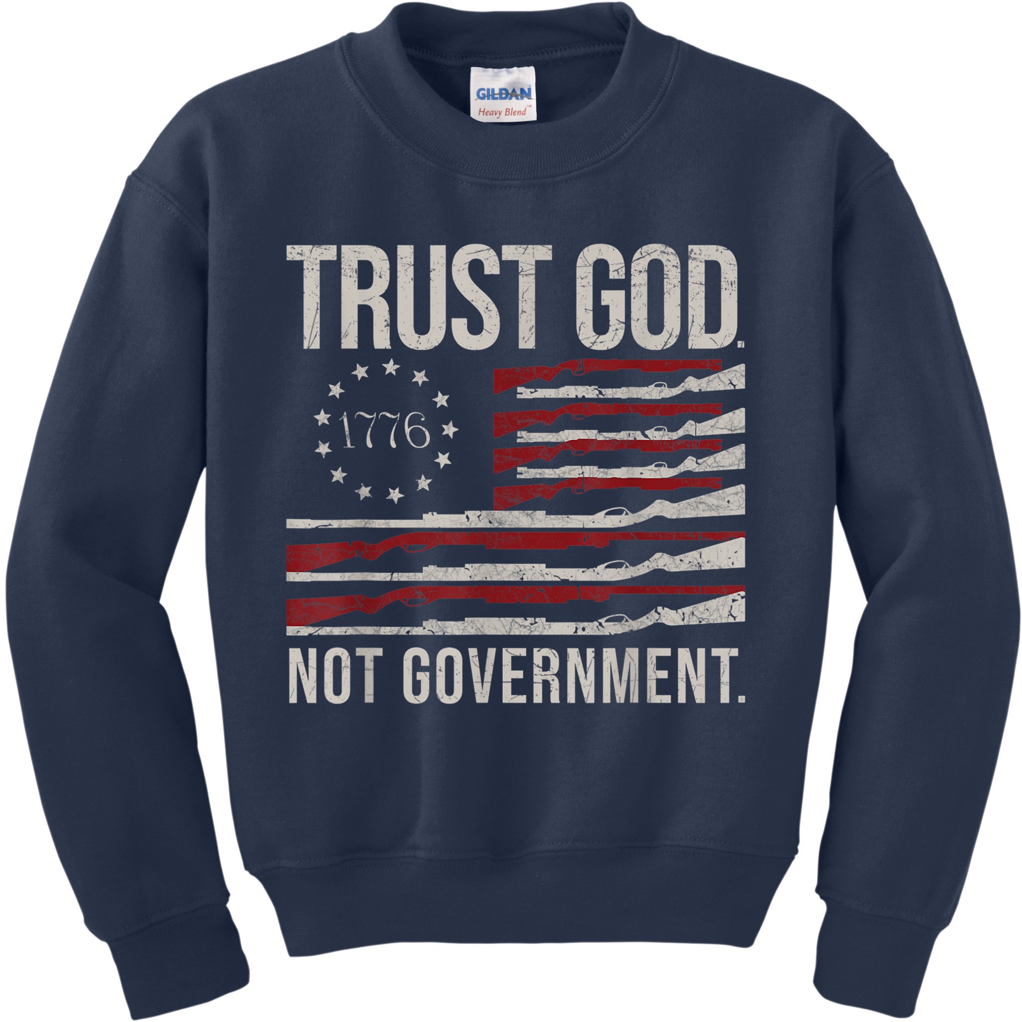 Trust God Not Government Anti Government Political Kids Sweatshirt