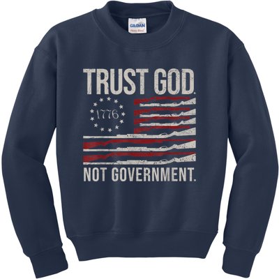 Trust God Not Government Anti Government Political Kids Sweatshirt