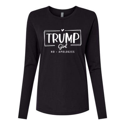 Trump Girl No Apologies Election 2024 Womens Cotton Relaxed Long Sleeve T-Shirt