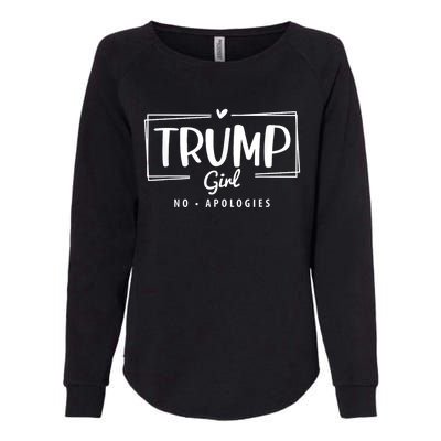 Trump Girl No Apologies Election 2024 Womens California Wash Sweatshirt