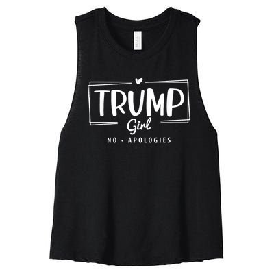 Trump Girl No Apologies Election 2024 Women's Racerback Cropped Tank