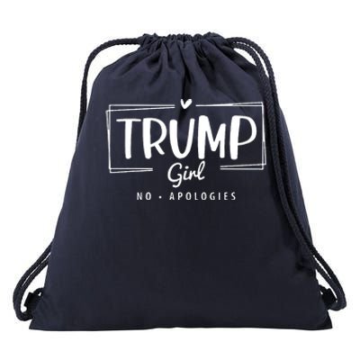 Trump Girl No Apologies Election 2024 Drawstring Bag