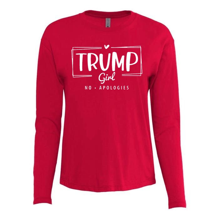 Trump Girl No Apologies Election 2024 Womens Cotton Relaxed Long Sleeve T-Shirt