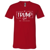 Trump Girl No Apologies Election 2024 V-Neck T-Shirt