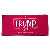 Trump Girl No Apologies Election 2024 Large Microfiber Waffle Golf Towel