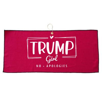 Trump Girl No Apologies Election 2024 Large Microfiber Waffle Golf Towel