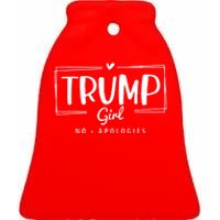 Trump Girl No Apologies Election 2024 Ceramic Bell Ornament