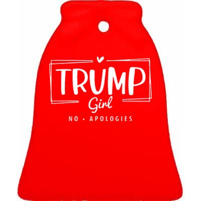 Trump Girl No Apologies Election 2024 Ceramic Bell Ornament