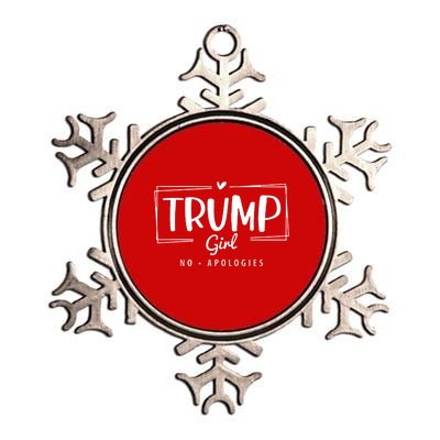 Trump Girl No Apologies Election 2024 Metallic Star Ornament