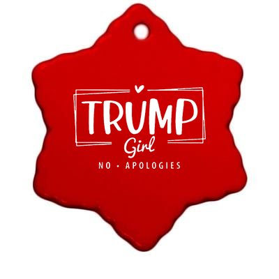 Trump Girl No Apologies Election 2024 Ceramic Star Ornament