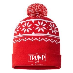 Trump Girl No Apologies Election 2024 USA-Made Snowflake Beanie