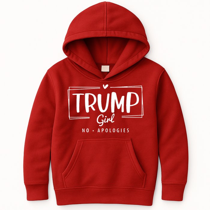 Trump Girl No Apologies Election 2024 Kids Hoodie