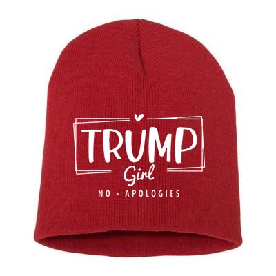 Trump Girl No Apologies Election 2024 Short Acrylic Beanie