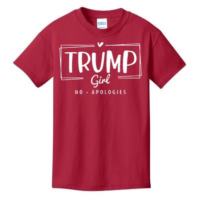 Trump Girl No Apologies Election 2024 Kids T-Shirt