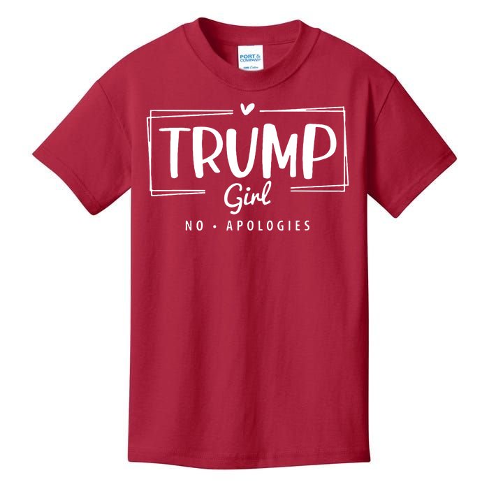 Trump Girl No Apologies Election 2024 Kids T-Shirt