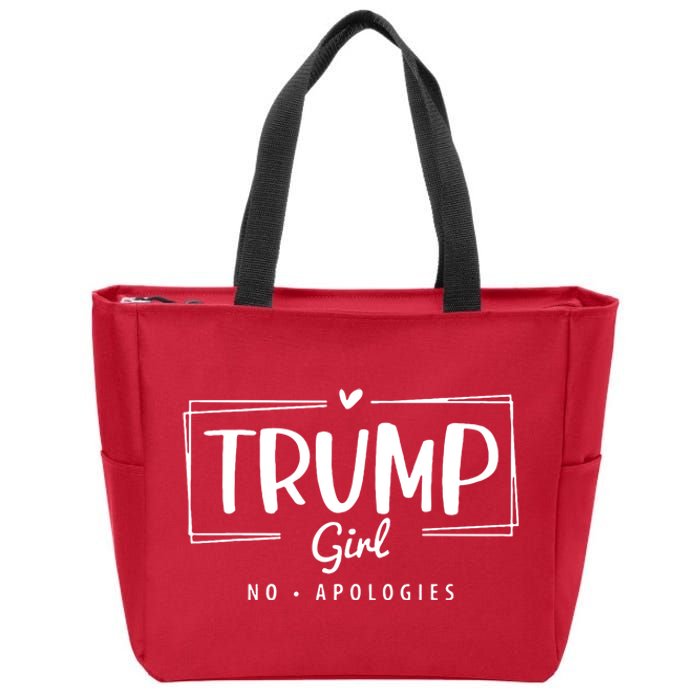 Trump Girl No Apologies Election 2024 Zip Tote Bag