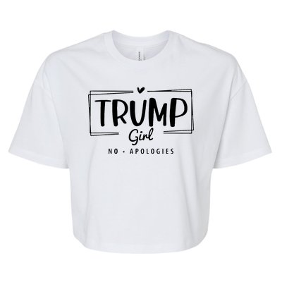 Trump Girl No Apologies Election 2024 Bella+Canvas Jersey Crop Tee